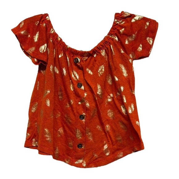 Love Orange Flutter Sleeve Smocked Blouse - Picture 1 of 4